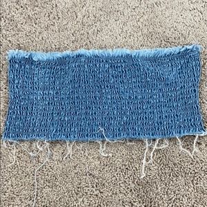 Denim patterned tube top